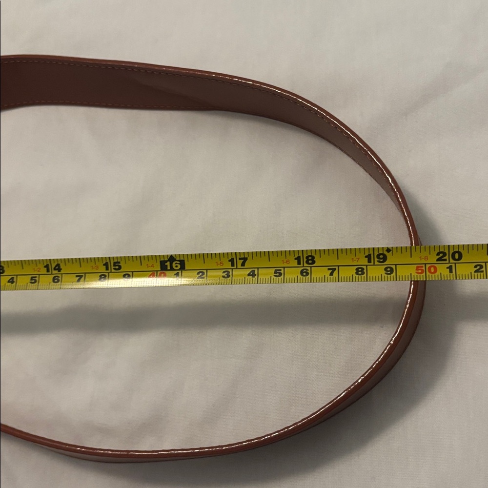 Charles & Keith Tan Brown Leather elongated Crossbody Bag magnetic closure - Picture 16 of 16